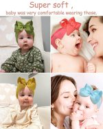doboi 20pcs Baby Girl Bows Baby Headbands 6Inches Hair Accessories Infant Newborn Toddler Baby Bows and Nylon Headbands Big Bows for Baby Girls - Image 7